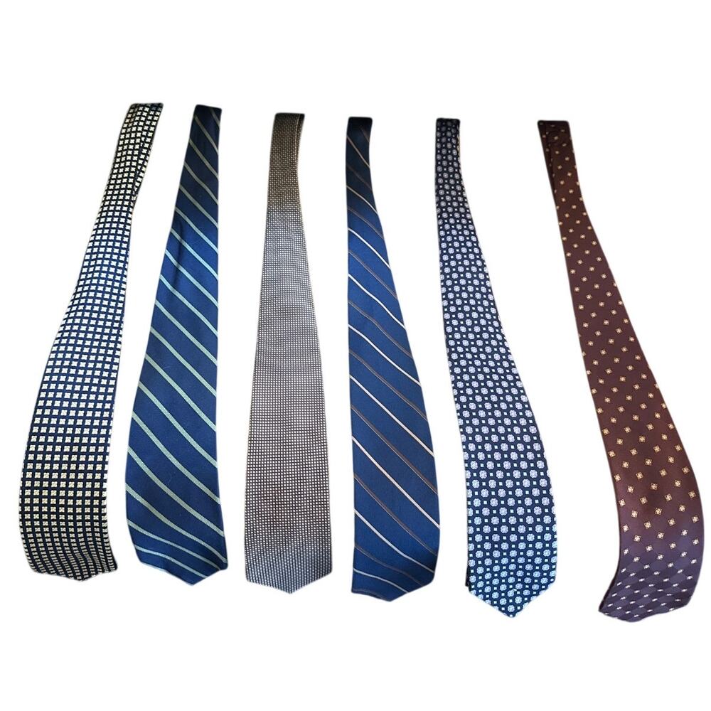 Set 6 Brooks Brothers Makers Silk Printed Neck Ties Career Business Work Suit
